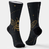 Chaussette Celestial Bee Trail – Elegant Cosmic Gold Design (Angulaire)