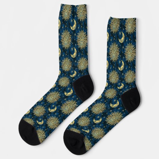 Chaussette Celestial Sun Moon and Stars Pattern (Gauche)