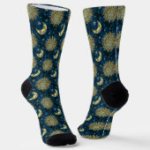 Chaussette Celestial Sun Moon and Stars Pattern (Angulaire)