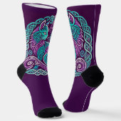Chaussette Cercle Celtique de chat turquoise et violet (Angulaire)