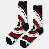 Chaussette Cercle liquide torse moderne noir rouge blanc coul (Gauche)