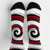 Chaussette Cercle liquide torse moderne noir rouge blanc coul (Haut)