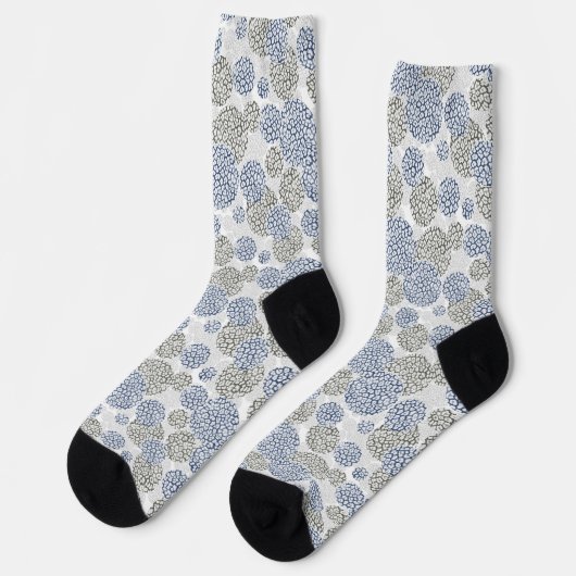 Chaussette Cercles avec imprimé léopard gris et bleu (Gauche)