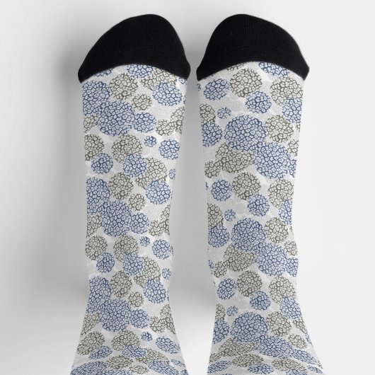 Chaussette Cercles avec imprimé léopard gris et bleu (Haut)