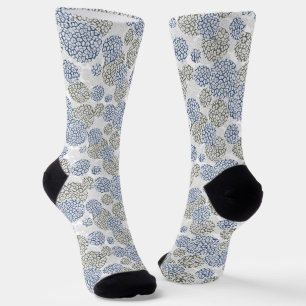 Chaussette Cercles avec imprimé léopard gris et bleu