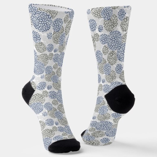 Chaussette Cercles avec imprimé léopard gris et bleu (Angulaire)