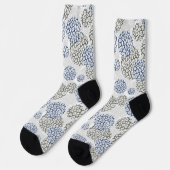 Chaussette Cercles avec imprimé léopard gris et bleu (Gauche)