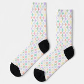 Chaussette Cercles géométriques Pastel et Motif diamant (Gauche)