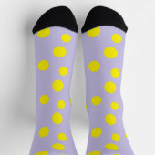 Chaussette Cercles jaunes sur motif pourpre (Haut)