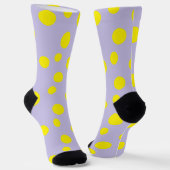 Chaussette Cercles jaunes sur motif pourpre (Angulaire)