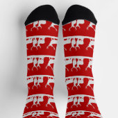 Chaussette Cerf de Noël renne fête simple classique rouge (Haut)