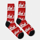 Chaussette Cerf de Noël renne fête simple classique rouge (Droite)