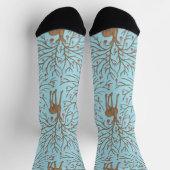 Chaussette Cerf de Noël sur fond bleu (Haut)