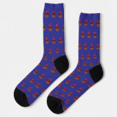 Chaussette Cerise Et Chocolat Durable Premium Bleu     (Gauche)