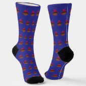 Chaussette Cerise Et Chocolat Durable Premium Bleu     (Angulaire)