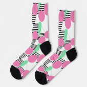 Chaussette Cerises roses rayées Noir rose (Gauche)