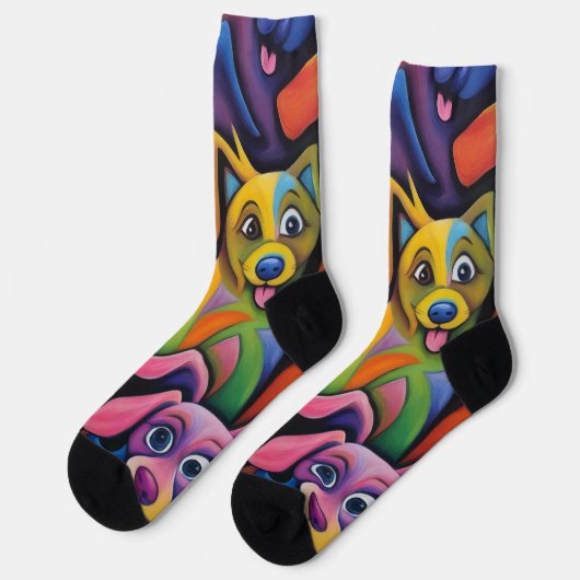 Chaussette Ces chiens abstraits fous (Gauche)