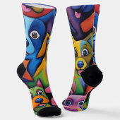 Chaussette Ces chiens abstraits fous (Angulaire)