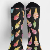 Chaussette Chalk crème glacée douce Dessin Motif noir (Haut)