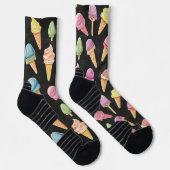 Chaussette Chalk crème glacée douce Dessin Motif noir (Droite)
