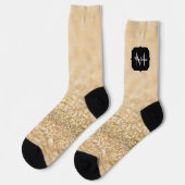 Chaussette Champagne or léger faux parties scintillant scinti (Gauche)