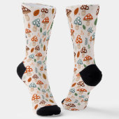 Chaussette Champignon, Feuillage d'automne, Motif de la natur (Angulaire)