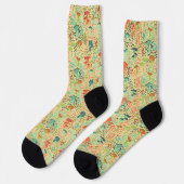 Chaussette Champignons Orange Retro (Gauche)
