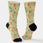 Chaussette Champignons Orange Retro (Angulaire)