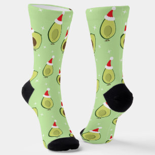 Chaussette Chapeau de Père Noël en nourriture mignonne Avocat