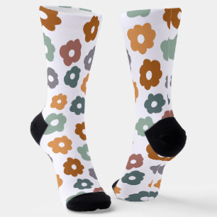 Chaussette Charme Floral et Botanique Bohème Rétro Terreux