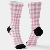 Chaussette Charme Gingham Rose et Blanc Velouté (Angulaire)