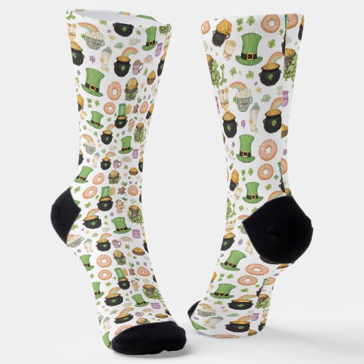 Chaussette Charmes de chance Kawaii pour la Saint-Patrick Pot (Angulaire)