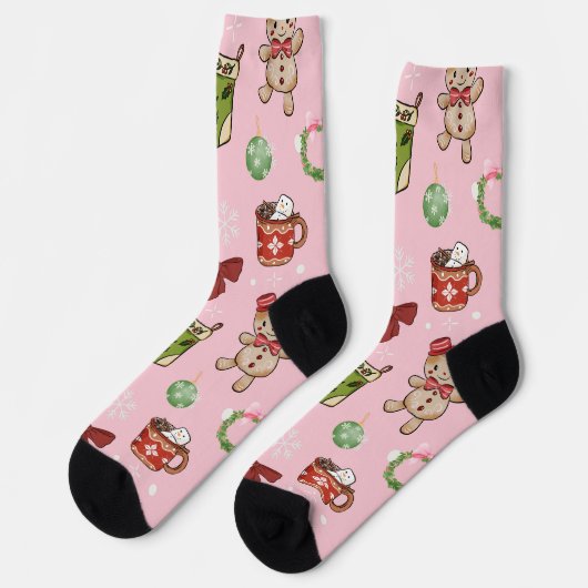 Chaussette Charming Pink Christmas Socks (Gauche)