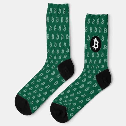 Chaussette Chasseur de Bitcoin vert (Style 2) (Gauche)