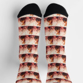 Chaussette Chat abyssin avec des roses - Saint-Valentin (Haut)