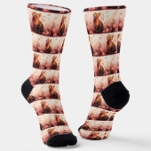 Chaussette Chat Abyssin avec des Roses - Saint-Valentin (Angulaire)