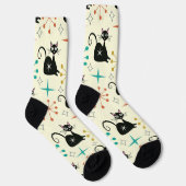 Chaussette Chat atomique du milieu du siècle avec des explosi (Droite)