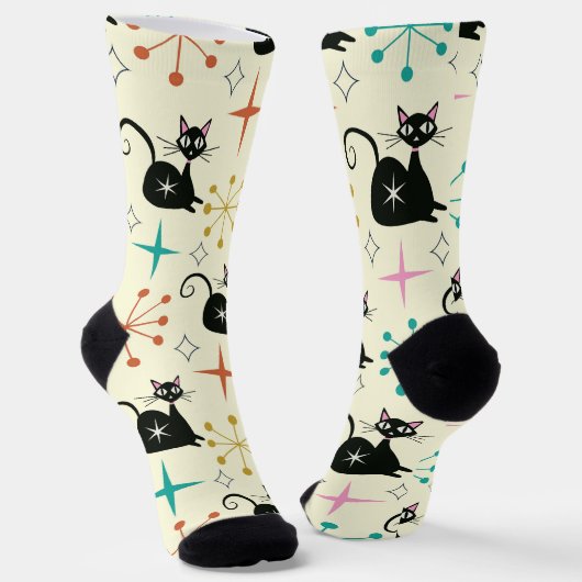 Chaussette Chat atomique du milieu du siècle avec Starburst (Angulaire)