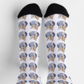 Chaussette Chat au croissant drôle (Haut)