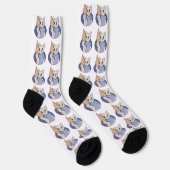 Chaussette Chat au croissant drôle (Droite)