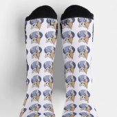 Chaussette Chat au croissant drôle (Haut)