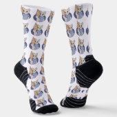 Chaussette Chat au croissant drôle (Angulaire)