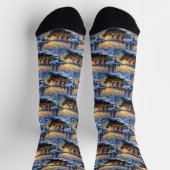 Chaussette Chat Bengal Noël Bateau Fêtes (Haut)