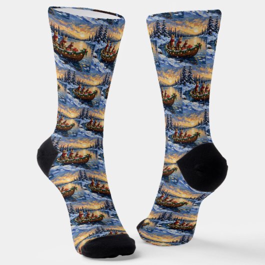 Chaussette Chat Bengal Noël Bateau Fêtes (Angulaire)
