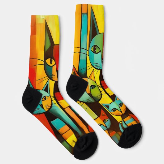 Chaussette Chat d'Art Mélange (Droite)