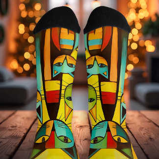 Chaussette Chat d'Art Mélange