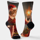 Chaussette Chat de fête amusant et fantaisiste (Angulaire)
