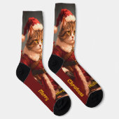 Chaussette Chat de fête amusant et fantaisiste (Droite)