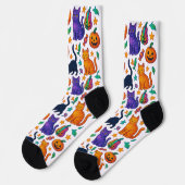 Chaussette Chat d'Halloween éffrayant et Chaussettes d'équipa (Gauche)