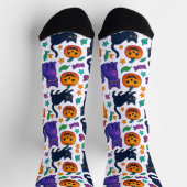 Chaussette Chat d'Halloween éffrayant et Chaussettes d'équipa (Haut)